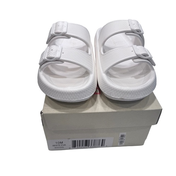 J Slides Eva Socool Beach Women’s Slides Sandals White New In Box Size 10 - Picture 1 of 6
